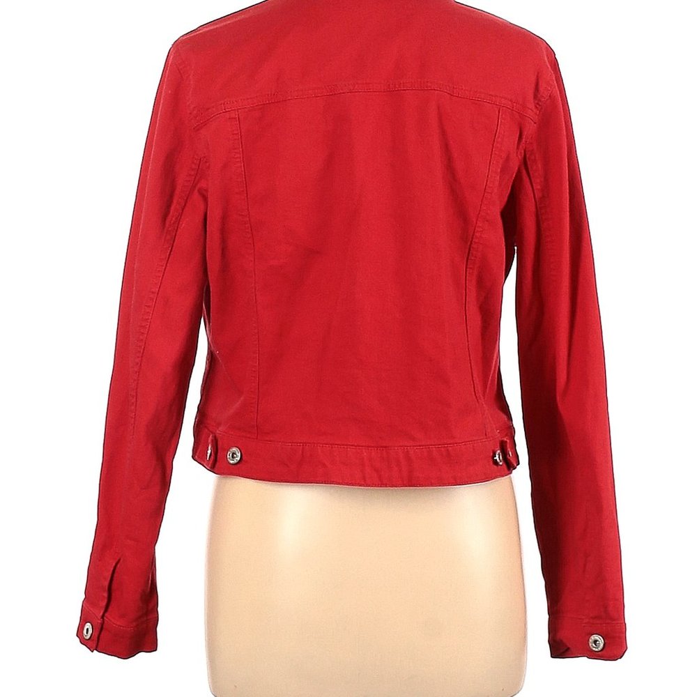 Motto Solid Red Denim Jacket Size L - image 3